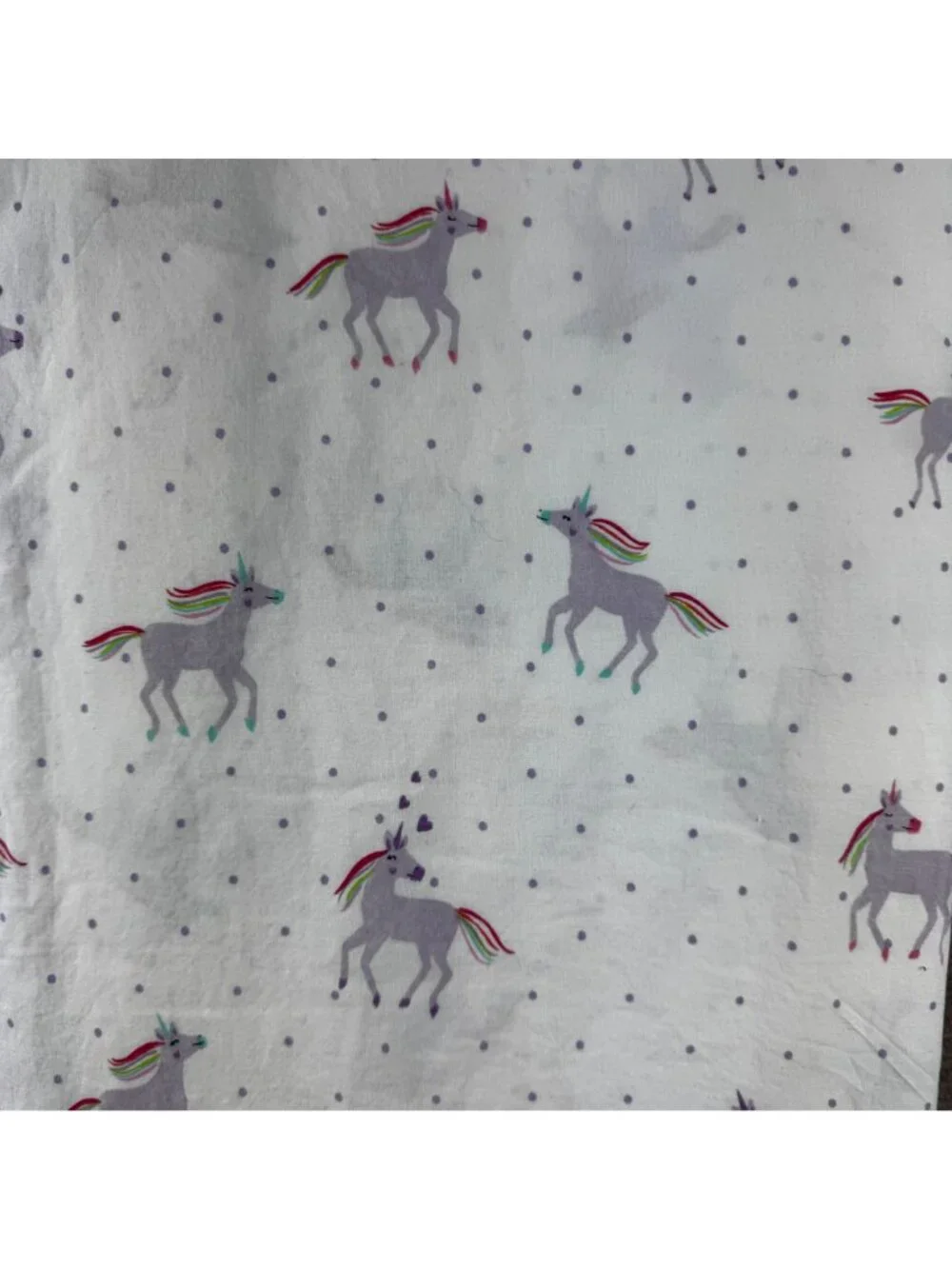 Pottery Barn Kids Unicorn Rainbow Organic Cotton Twin Flat Sheet ONLY Lavender